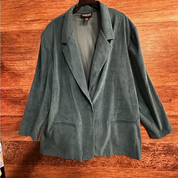Briggs New York Teal Blazer with Notched Lapels 24W - Picture 1 of 6